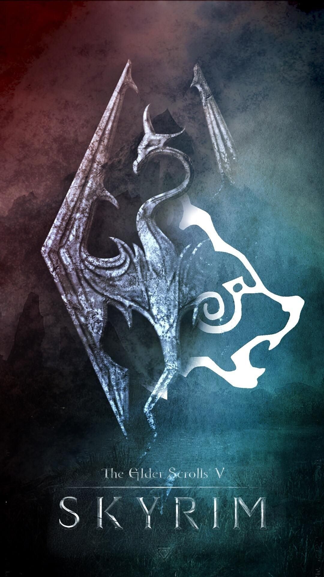 Logo drago Skyrim, 1080x1920 Full HD Verticale, iPhone