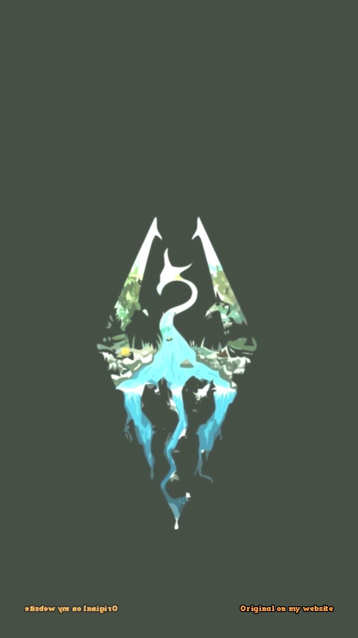 Logo Skyrim su sfondo grigio, 720x1280 Full HD Verticale, Smartphone
