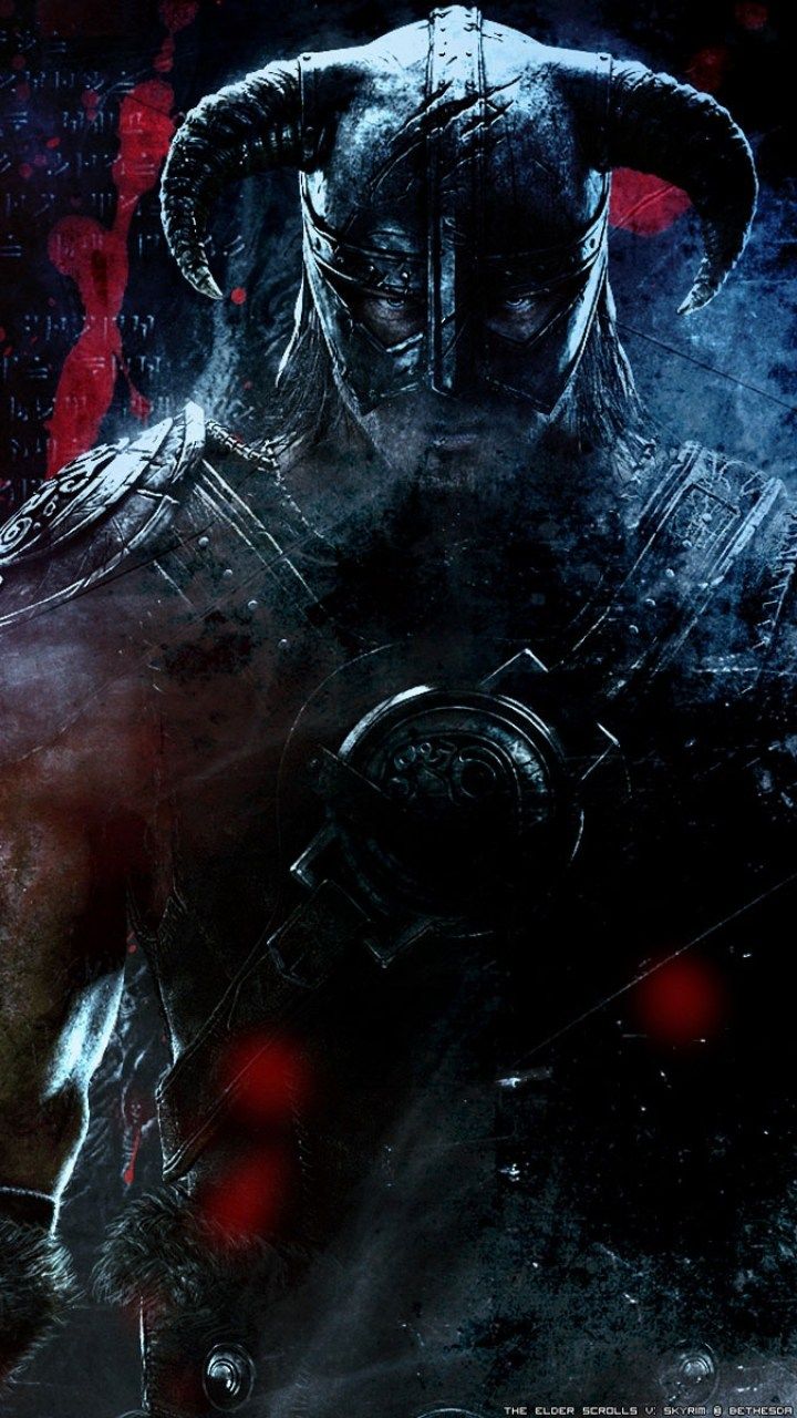 Guerriero con elmo cornuto Skyrim, 720x1280 Verticale, Telefono