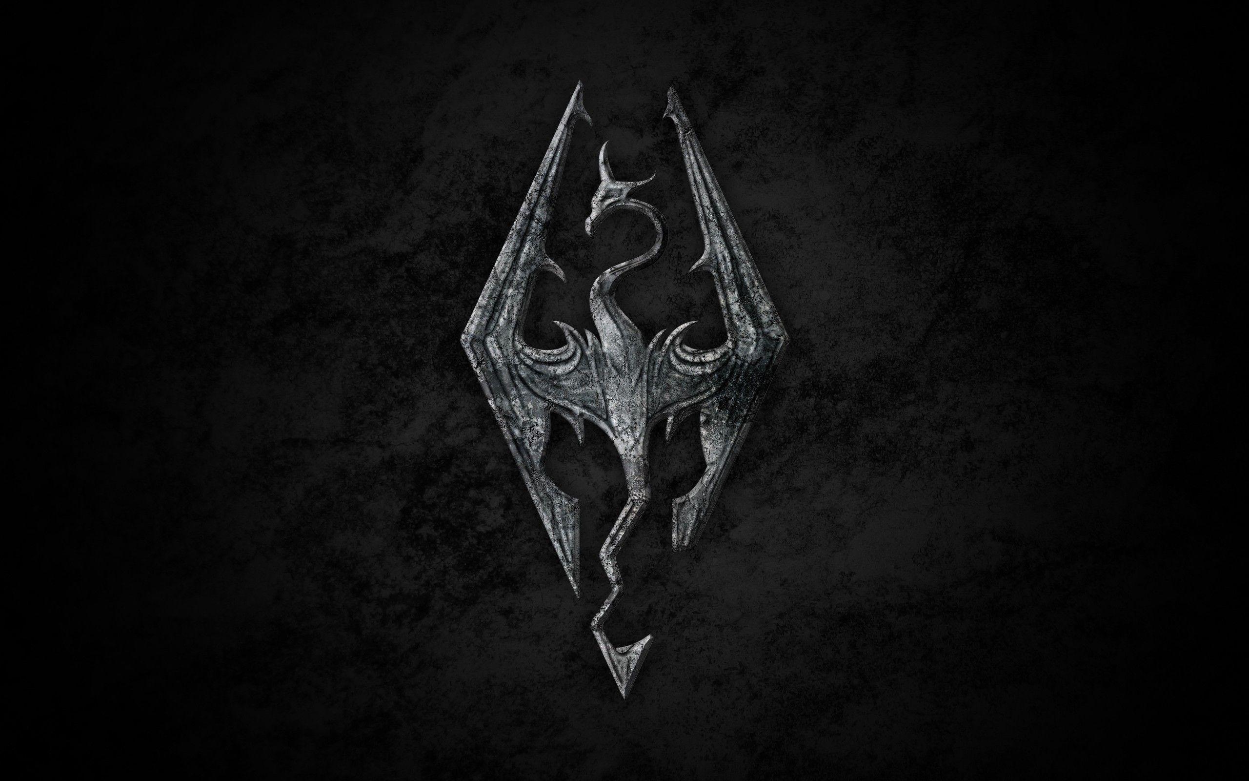 Logo drago Skyrim nero, 2560x1600 2K, MacBook Pro