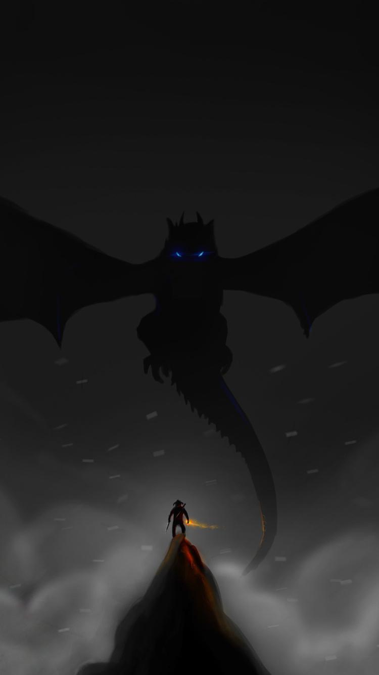 Drago e guerriero, Skyrim, 750x1334 Full HD Verticale, iPhone