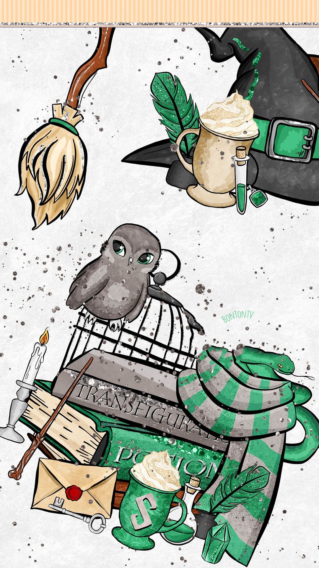 Stemma serpente Slytherin verde, 1080x1920 Verticale, Mobile