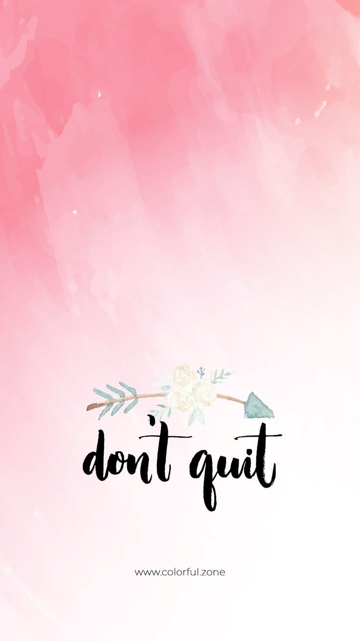 Scritta don't quit rosa, 736x1308 Full HD Verticale, Smartphone