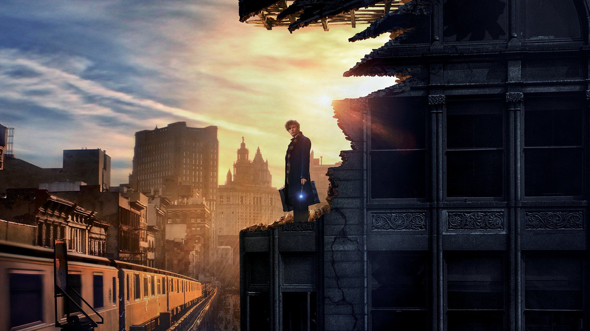 Uomo su tetto città al tramonto, 1920x1080 1080p, PC Desktop