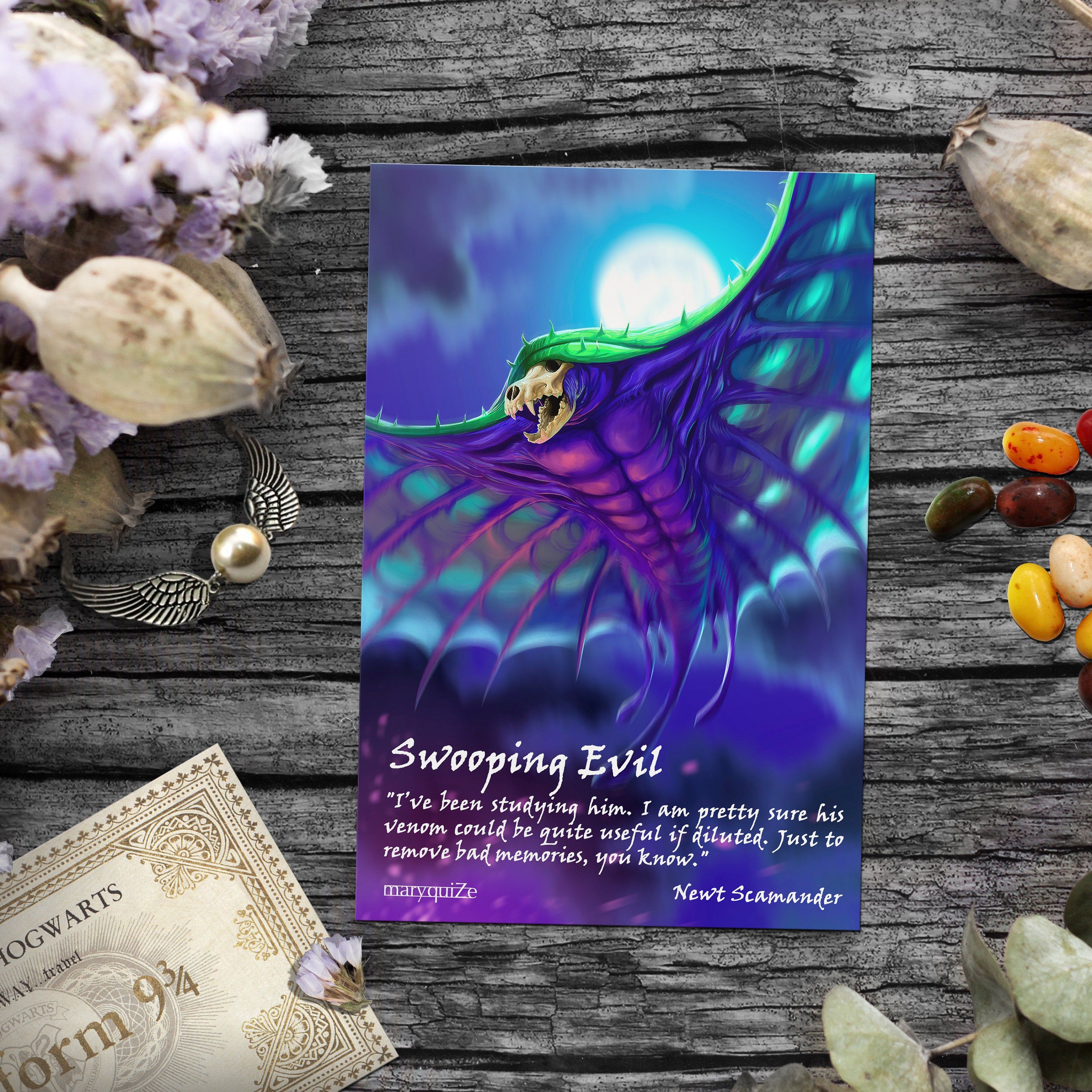 Cartolina Swooping Evil Animali Fantastici, 3000x3000 2K+, PC Desktop