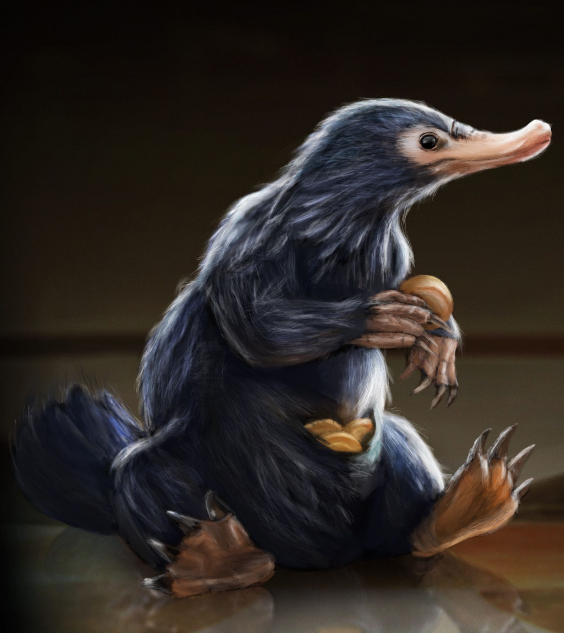 Niffler creatura fantastica nera, 1920x2154 Verticale, Telefono