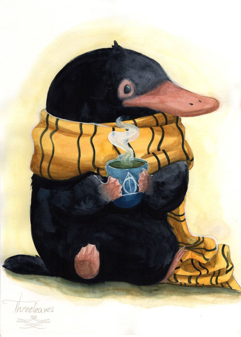 Niffler con sciarpa e tazza, 1024x1436 Full HD Verticale, Google Pixel