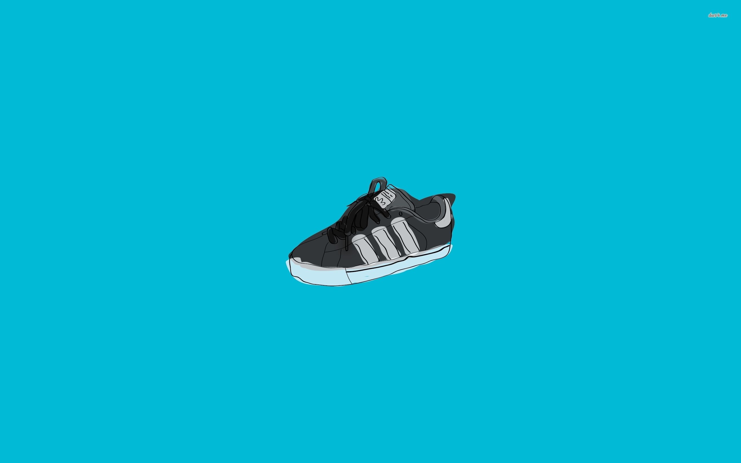 Sneaker nera minimalista sfondo turchese, 2560x1600 2K+, Monitor Gaming