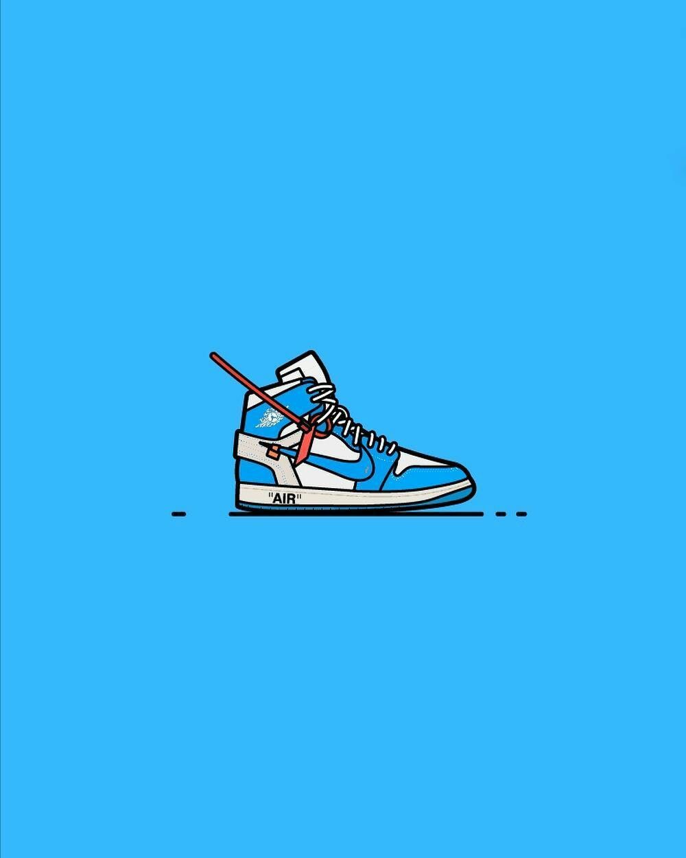 Sneaker Nike Off-White illustrata, streetwear di lusso, 1000x1250 Verticale, iPhone Air