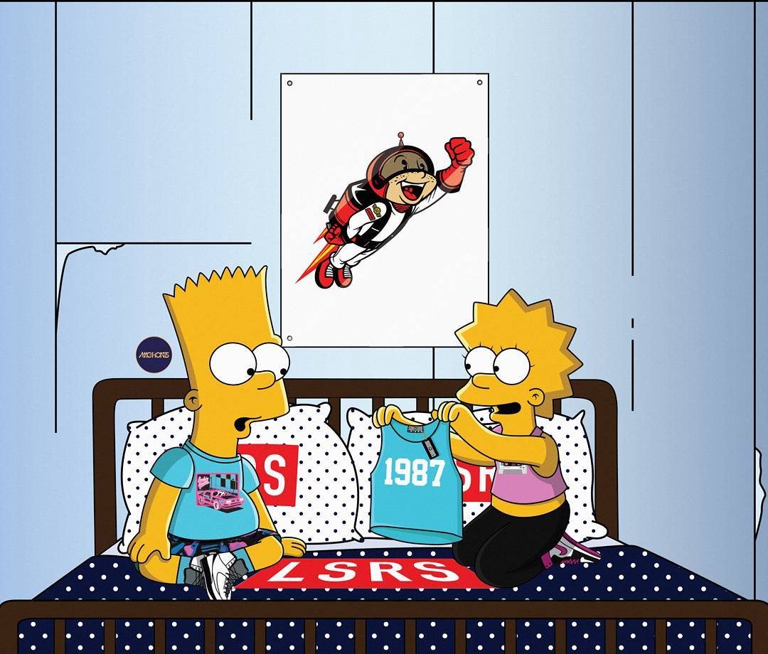 Bart e Lisa Simpson sneakers, serie animata, 1080x920 HD, Desktop