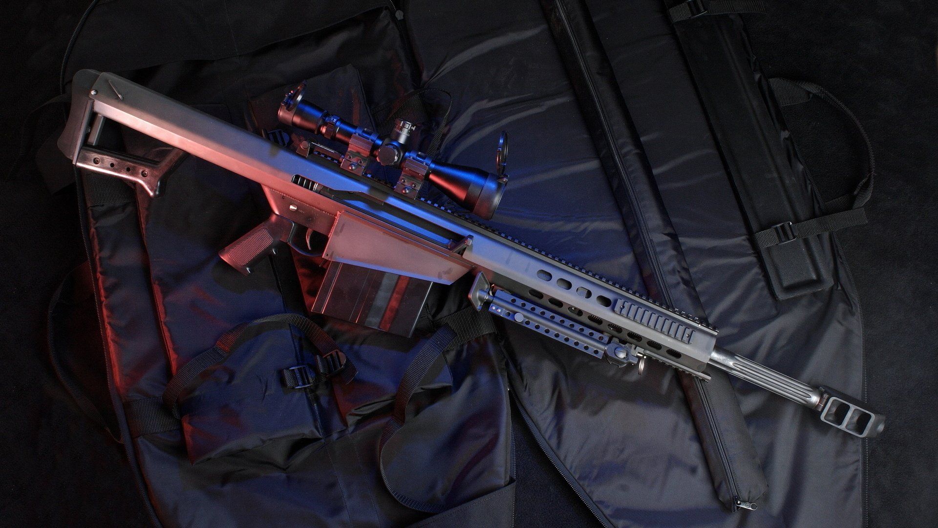 Fucile sniper rosso blu, 1920x1080 Full HD, PC