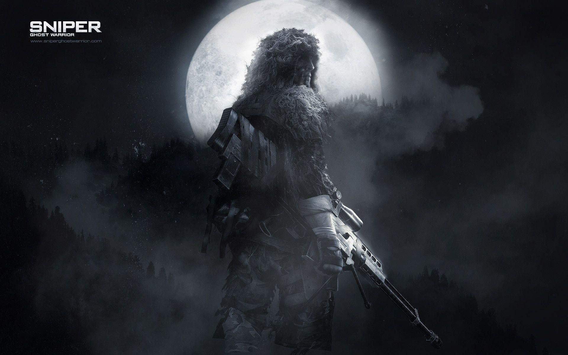Cecchino ghillie sotto luna, 1920x1200 WUXGA, PC Desktop