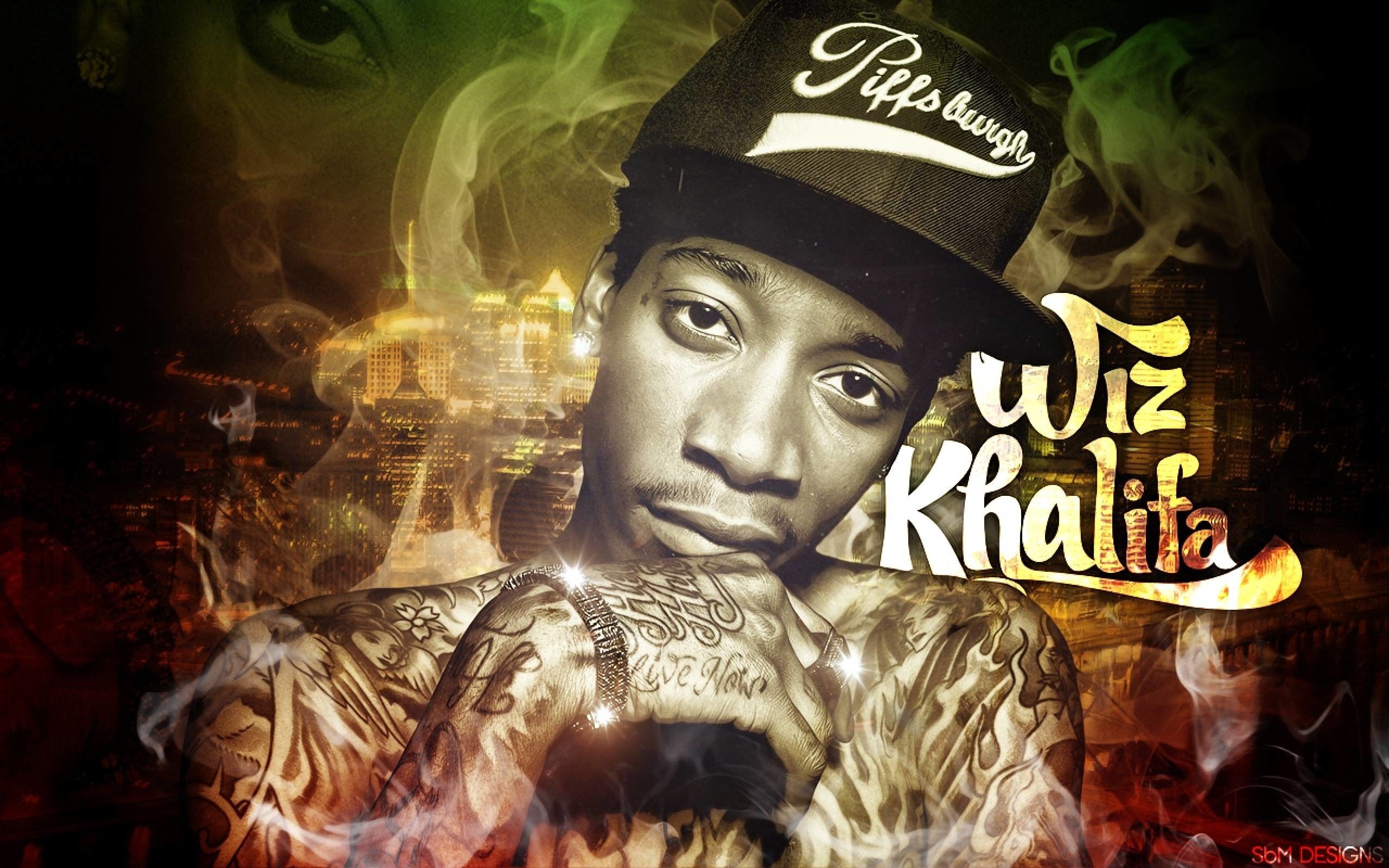 Wiz Khalifa ritratto fumo verde, 2560x1600 2K, Laptop