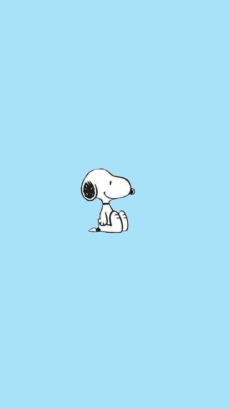 Snoopy seduto sfondo azzurro, 735x1308 Verticale, Telefono