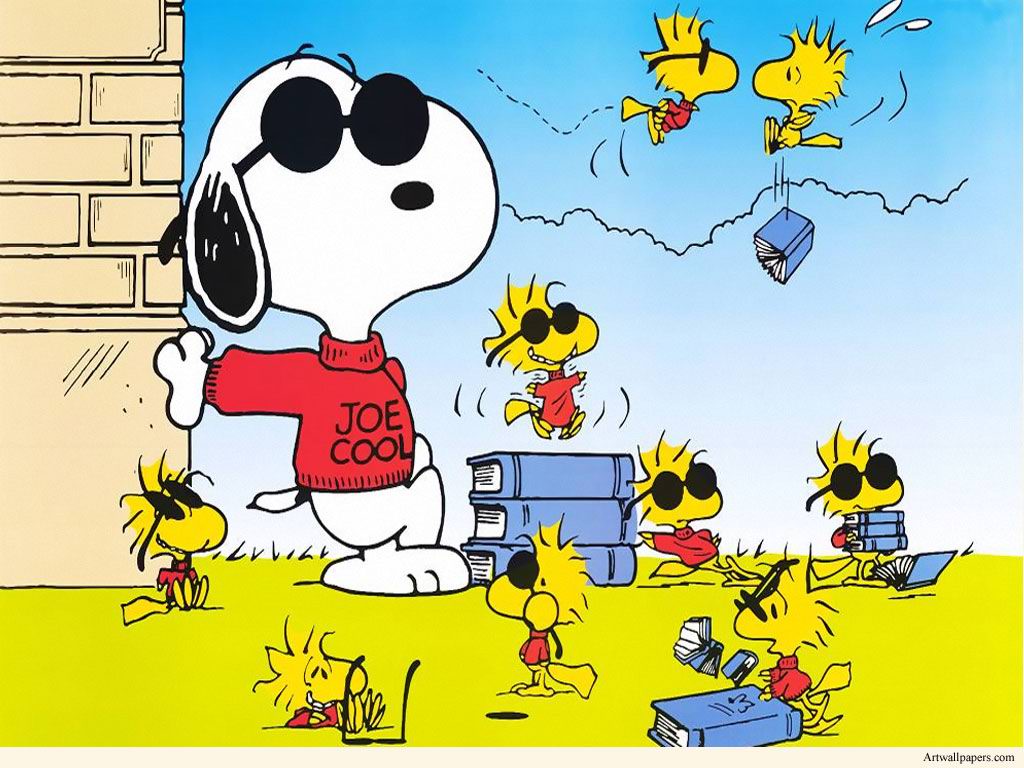 Snoopy Joe Cool con Woodstock, 1024x768 HD, Desktop
