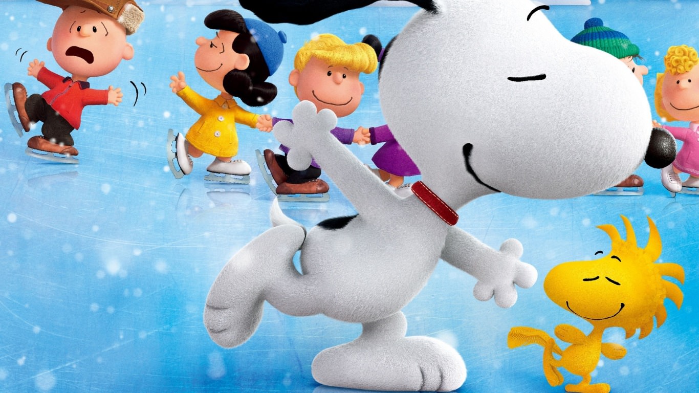Snoopy pattinaggio ghiaccio Peanuts, 1366x768 HD, Desktop