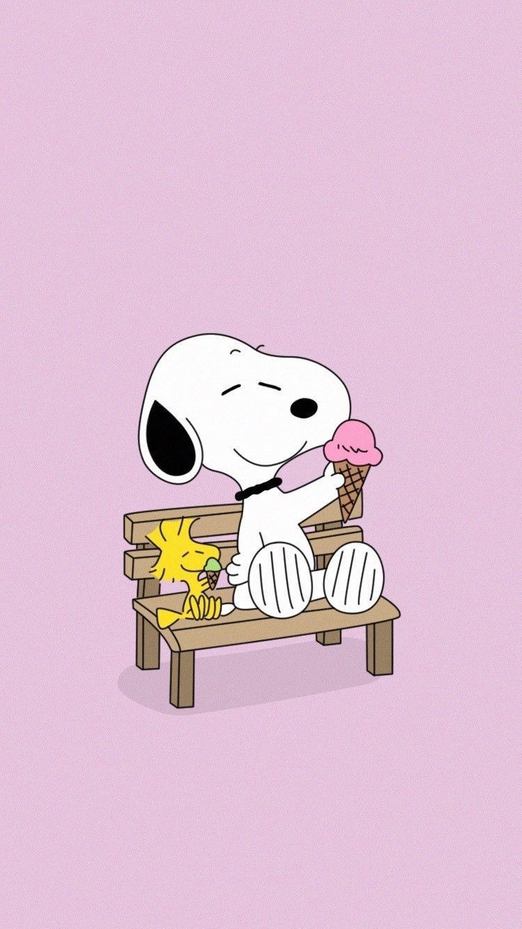 Snoopy e Woodstock sulla panchina, 750x1334 Full HD Verticale, iPhone