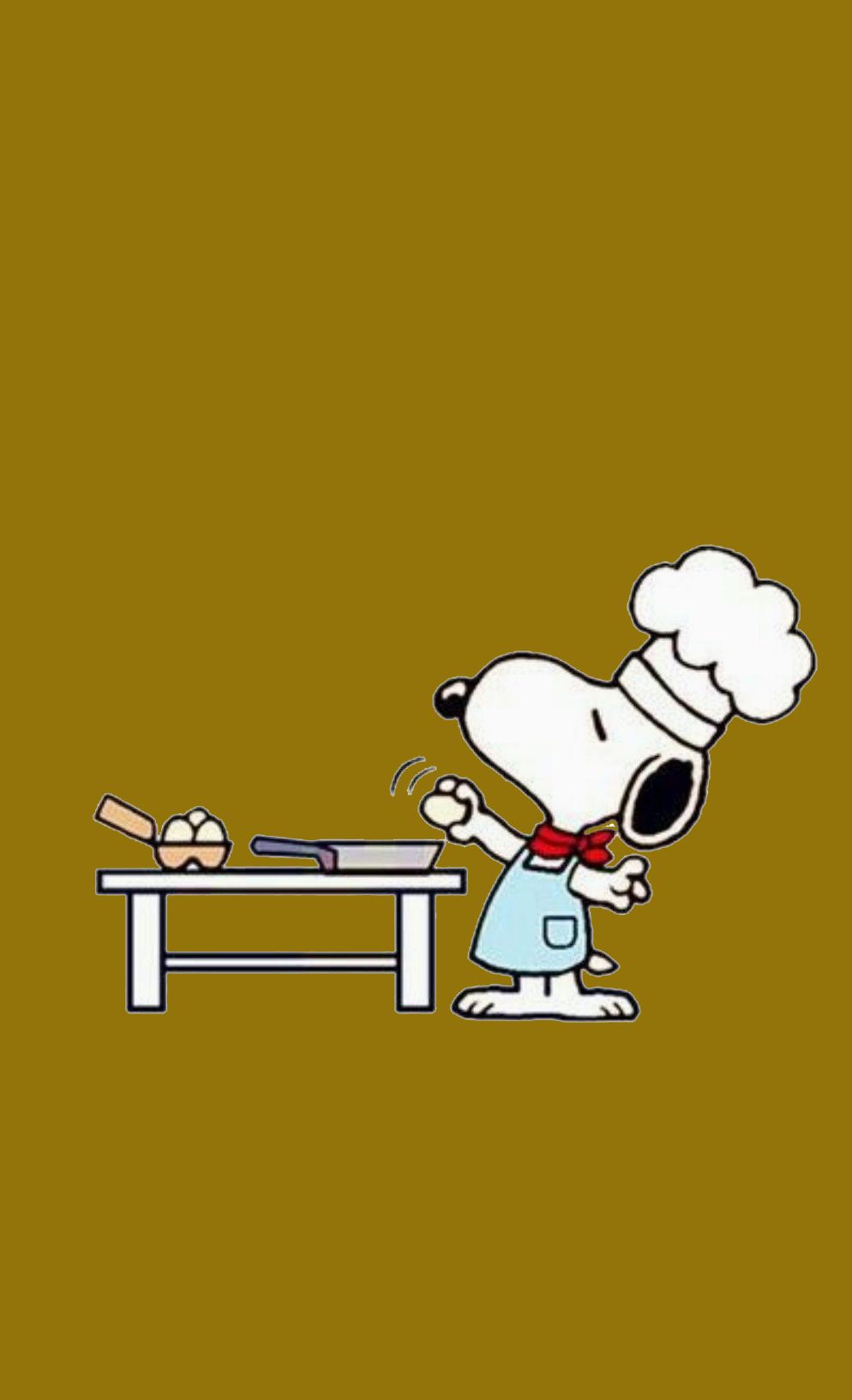 Snoopy cuoco sfondo ocra, 994x1633 Verticale, Mobile