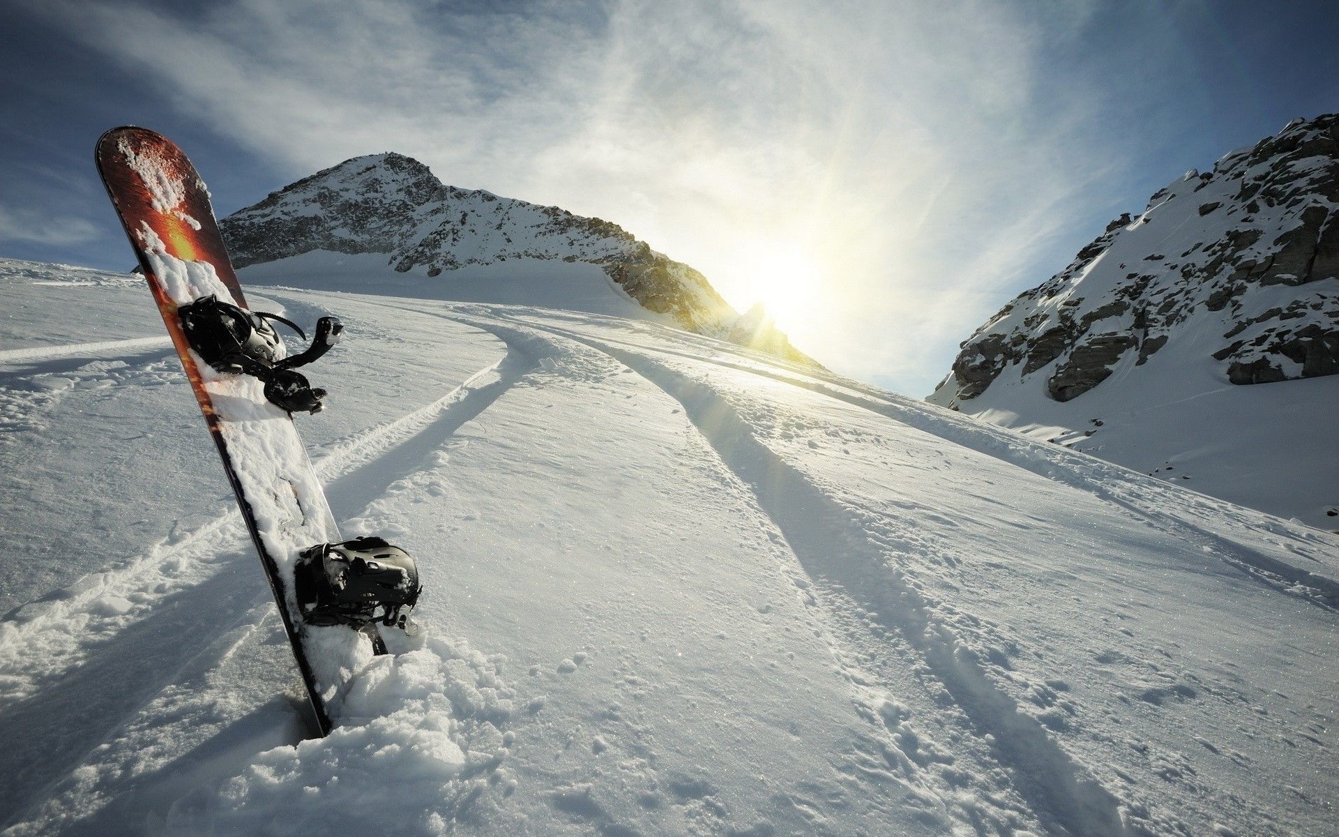 Snowboard piantato nella neve, 1920x1200 Full HD+ WUXGA, PC