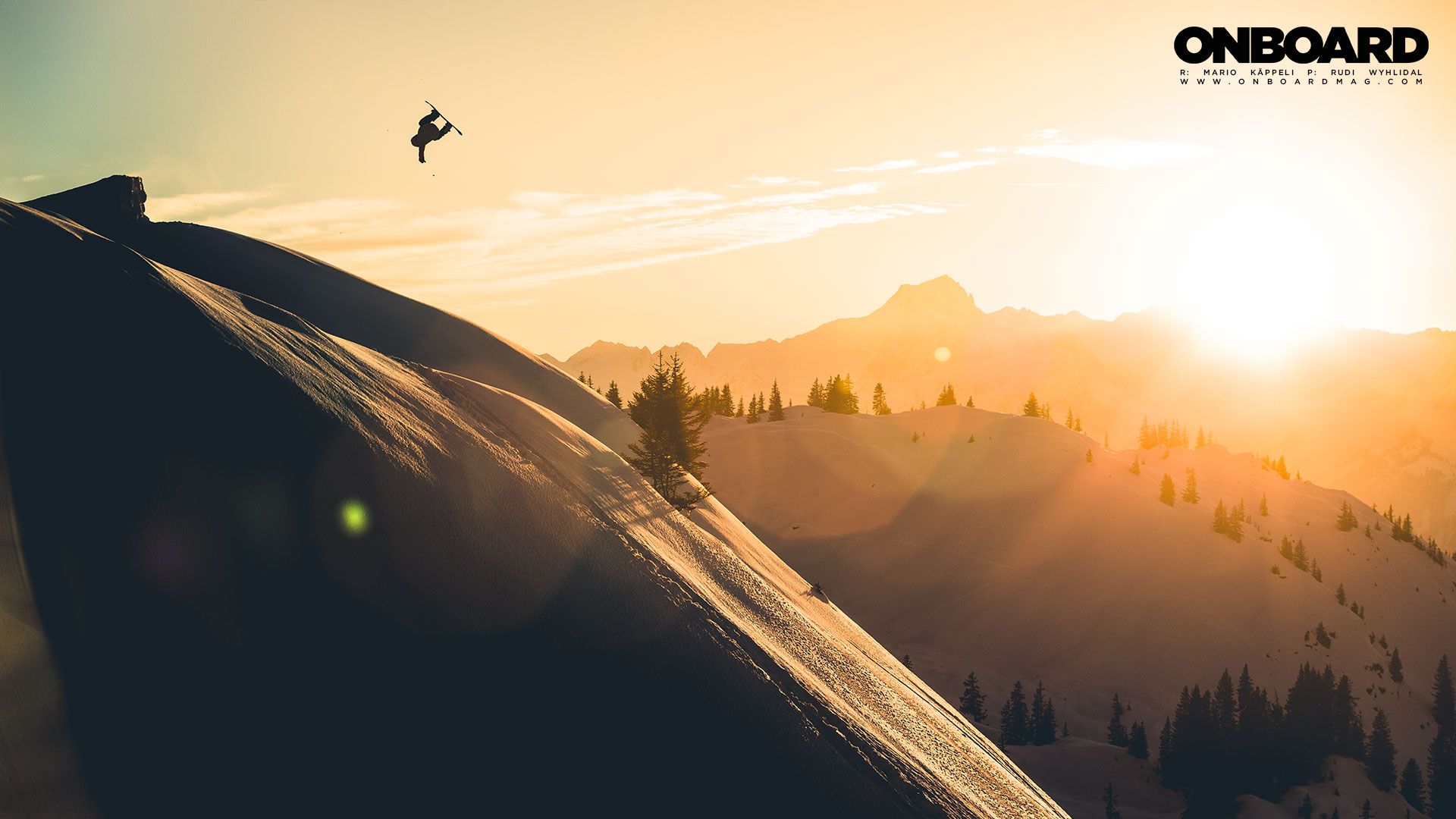 snowboarder salto montagna tramonto, 1920x1080 Full HD, PC Desktop