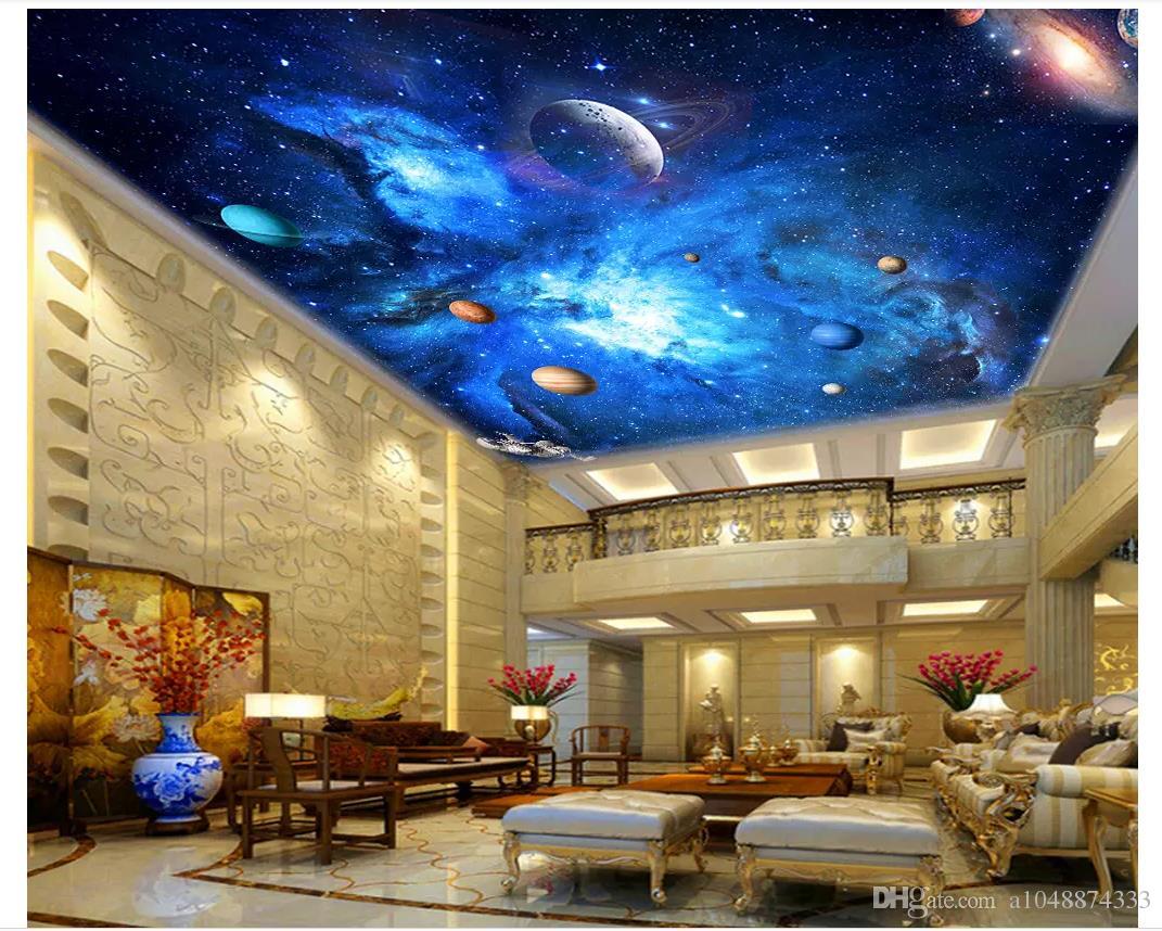 Galassia blu con pianeti soffitto, 1071x858 HD, PC