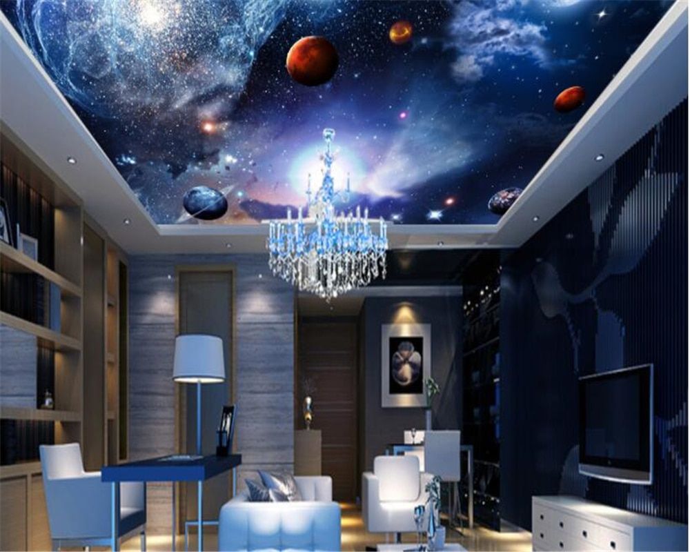 Soffitto galassia con pianeti e lampadario, 1000x800 HD, Desktop
