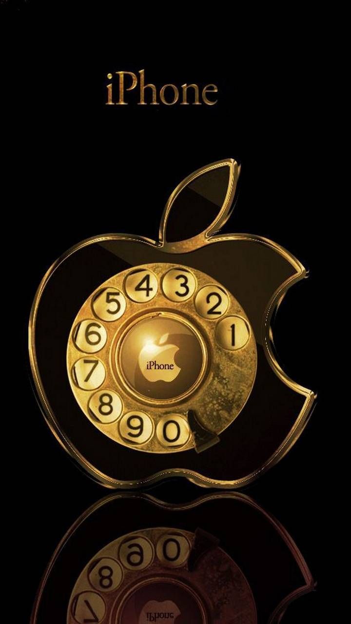 Logo Apple telefono dorato vintage, 720x1280 Full HD Verticale, Realme