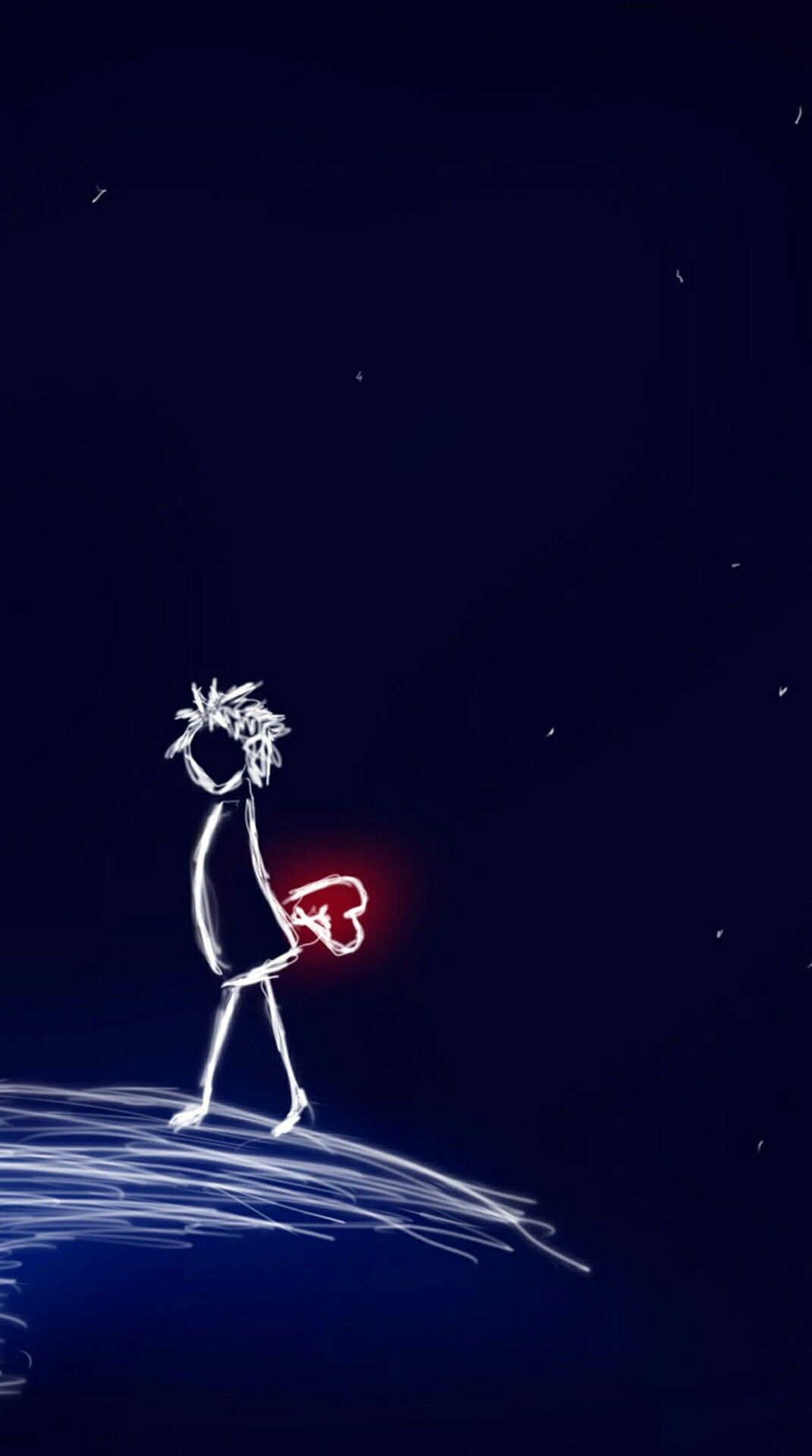 figura stilizzata con cuore rosso, 1071x1920 Verticale, Telefono