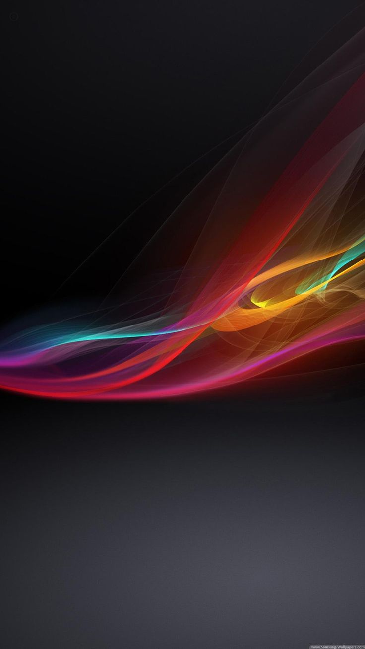 Onde astratte colorate su nero, 736x1308 Full HD Verticale, Smartphone