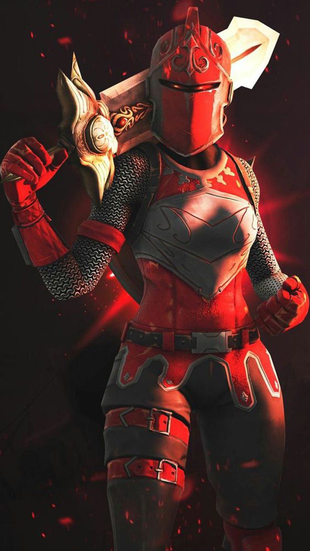 Cavaliere rosso Fortnite, battle royale, 1080x1920 Verticale, Telefono
