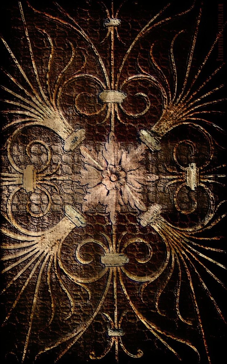 Motivo ornamentale steampunk dorato, 736x1177 Full HD Verticale, Smartphone