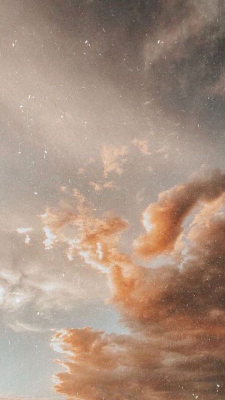 Cielo con nuvole arancioni soffici, 720x1280 Full HD Verticale, Smartphone