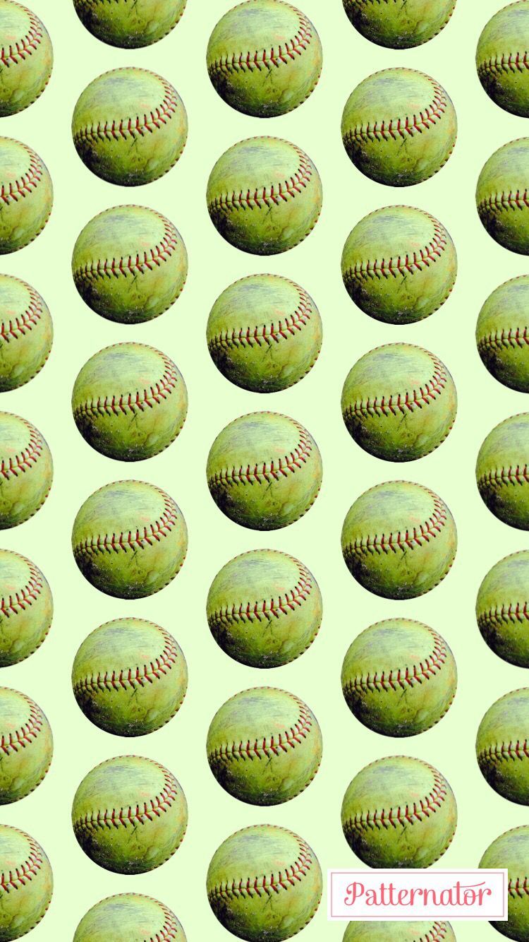 Palline da softball verdi ripetute, 750x1334 Verticale, iPhone