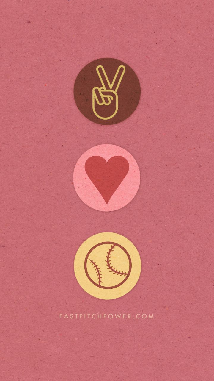 Icone pace cuore softball rosa, 720x1280 Verticale, OnePlus