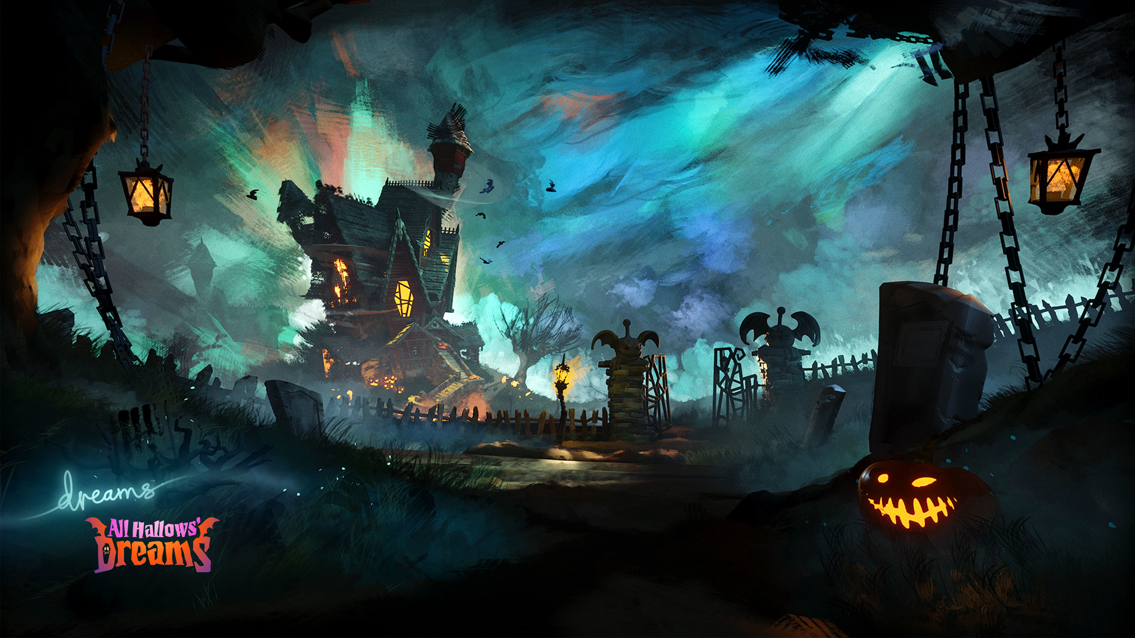 Casa infestata Halloween notturna, 3841x2161 Ultra HD, 4K TV