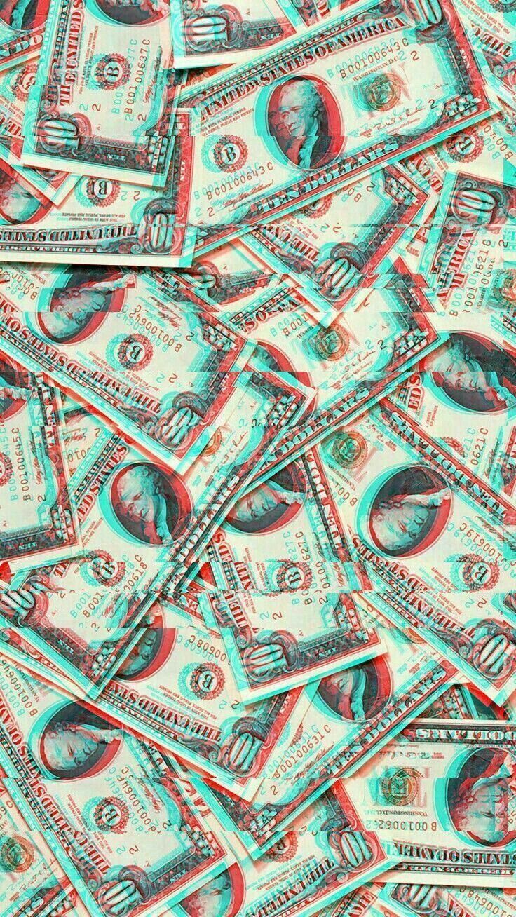 Banconote dollaro effetto glitch, 736x1308 Full HD Verticale, iPhone