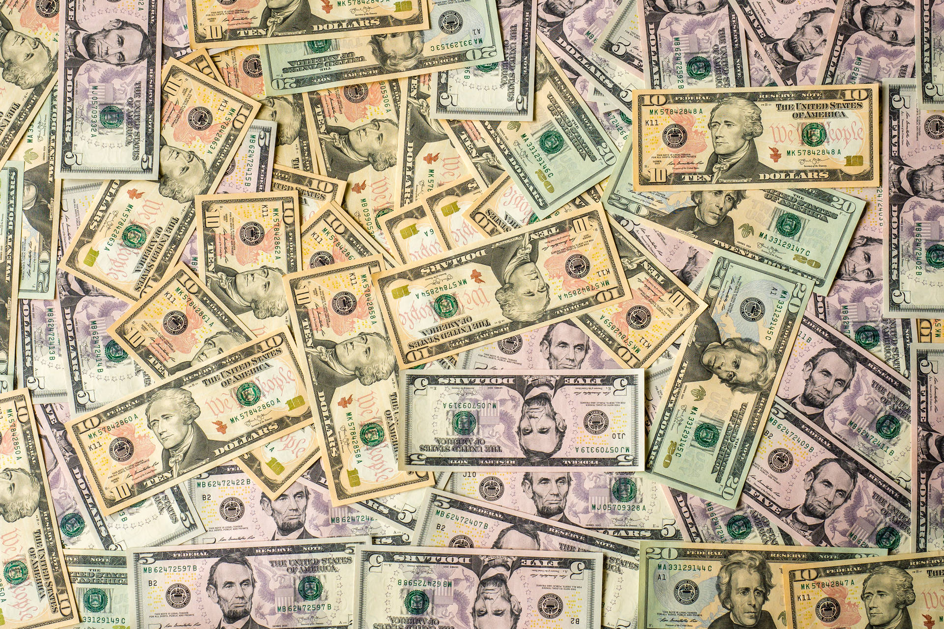 Banconote dollari sparse, 1920x1280 Full HD+, Desktop