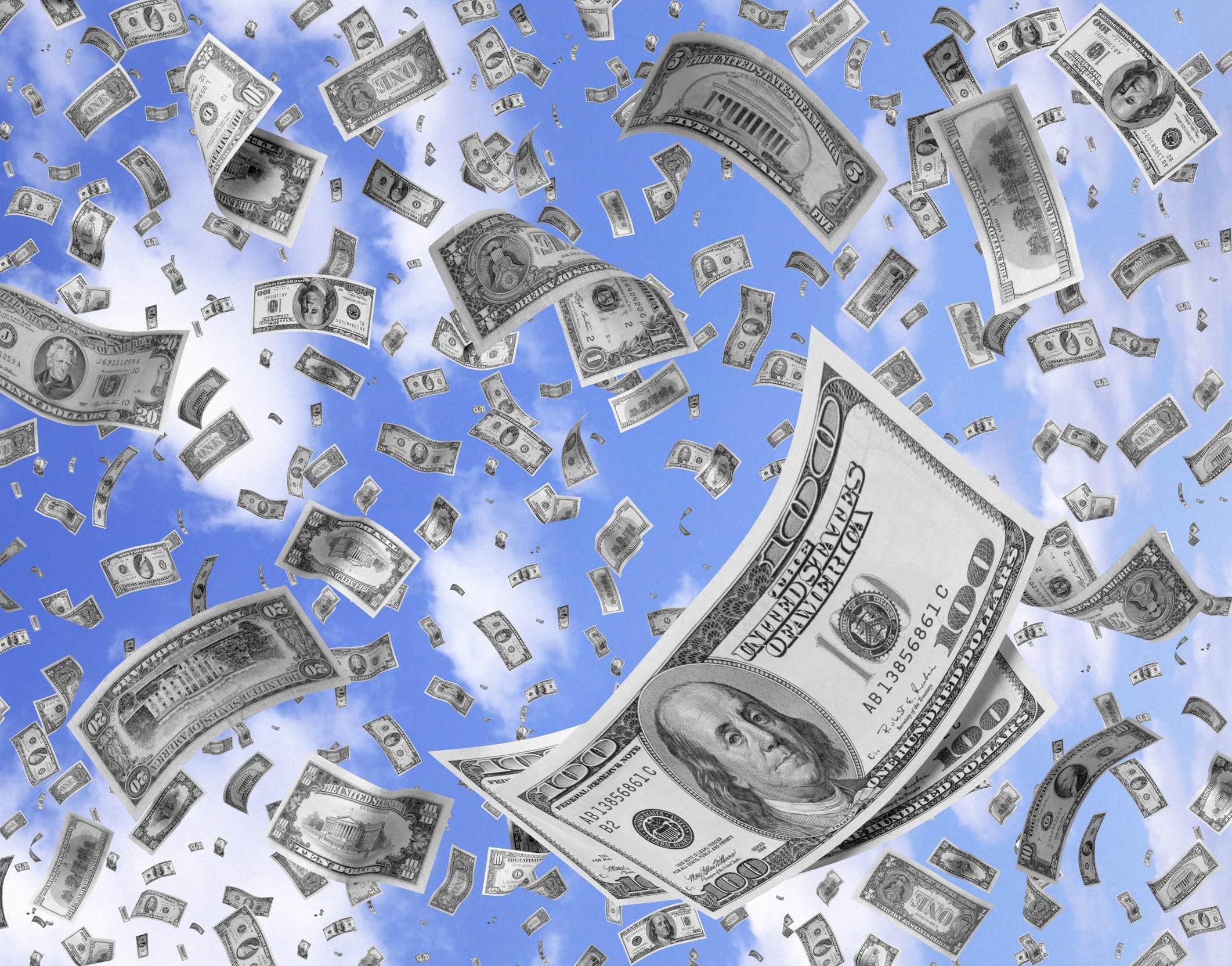 Banconote dollari che volano, 2123x1664 Hi-Res, iMac