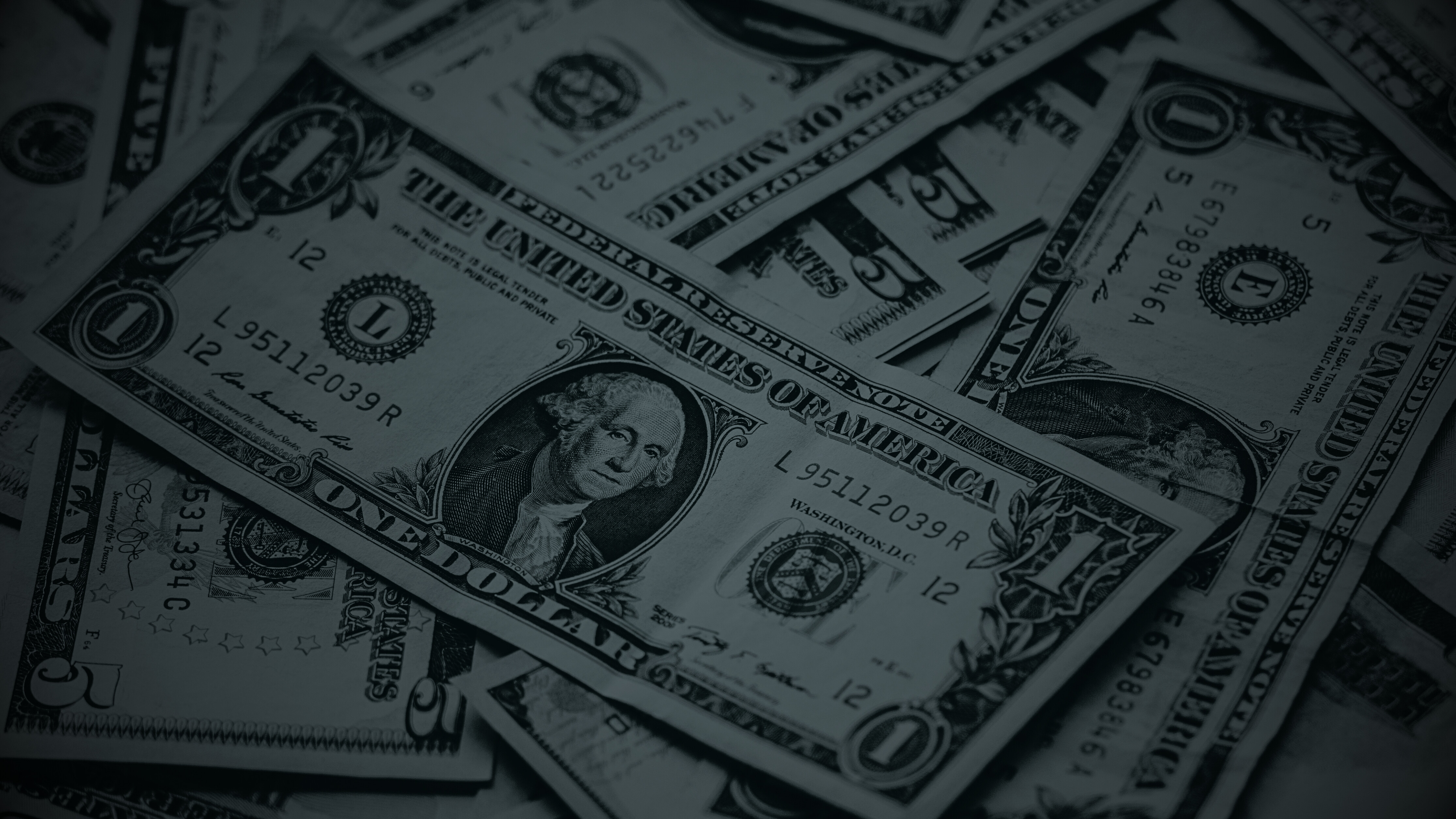Banconote da un dollaro sparse, 4320x2430 4K, Desktop 4K