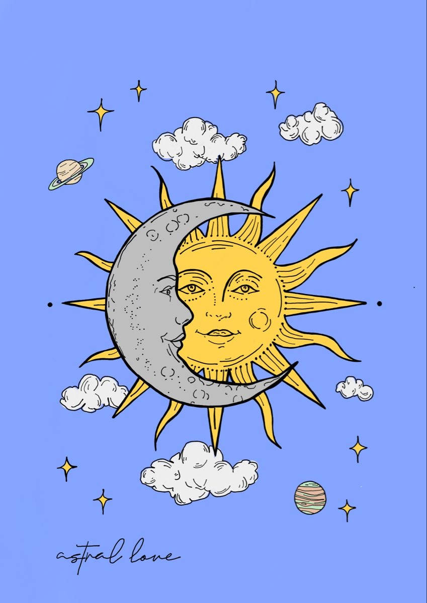 Sole e luna disegno, 849x1200 Full HD Verticale, iPhone