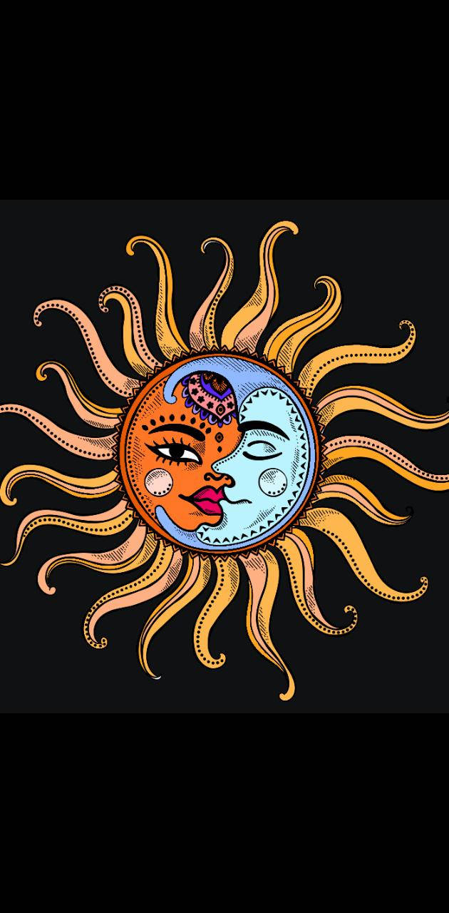Sole e luna artistici, 630x1280 Full HD Verticale, Smartphone