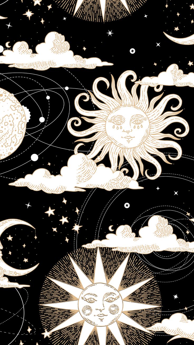Sole e luna celestiali, 736x1308 Verticale, Mobile