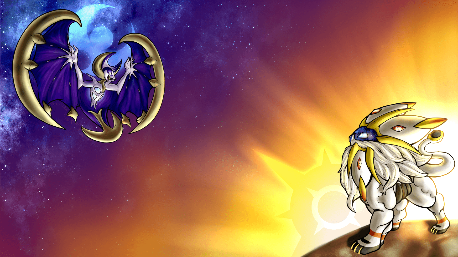 Solgaleo e Lunala Pokémon, 1920x1080 Full HD, Laptop