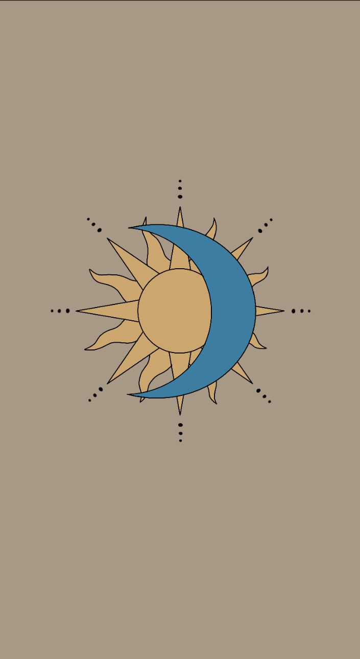 Sole e luna stilizzati, 705x1290 Verticale, Telefono