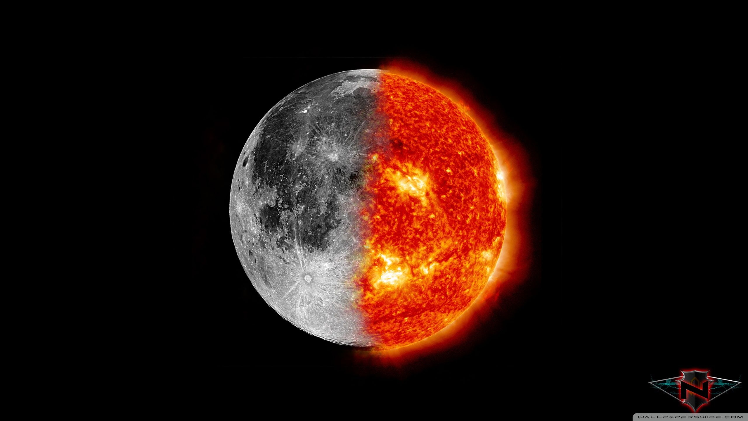 Sole e luna metà fuse, 2560x1440 1440p, Desktop