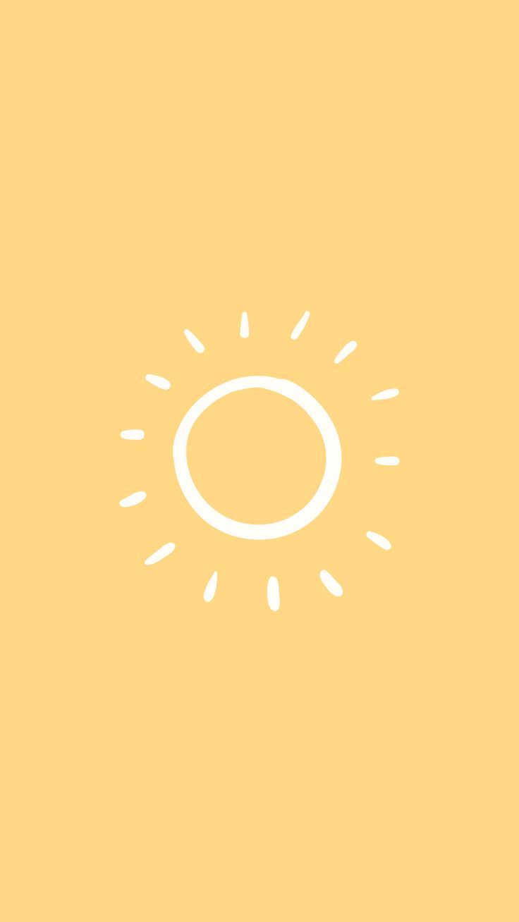 Sole minimalista sfondo giallo, 736x1308 Verticale, Mobile