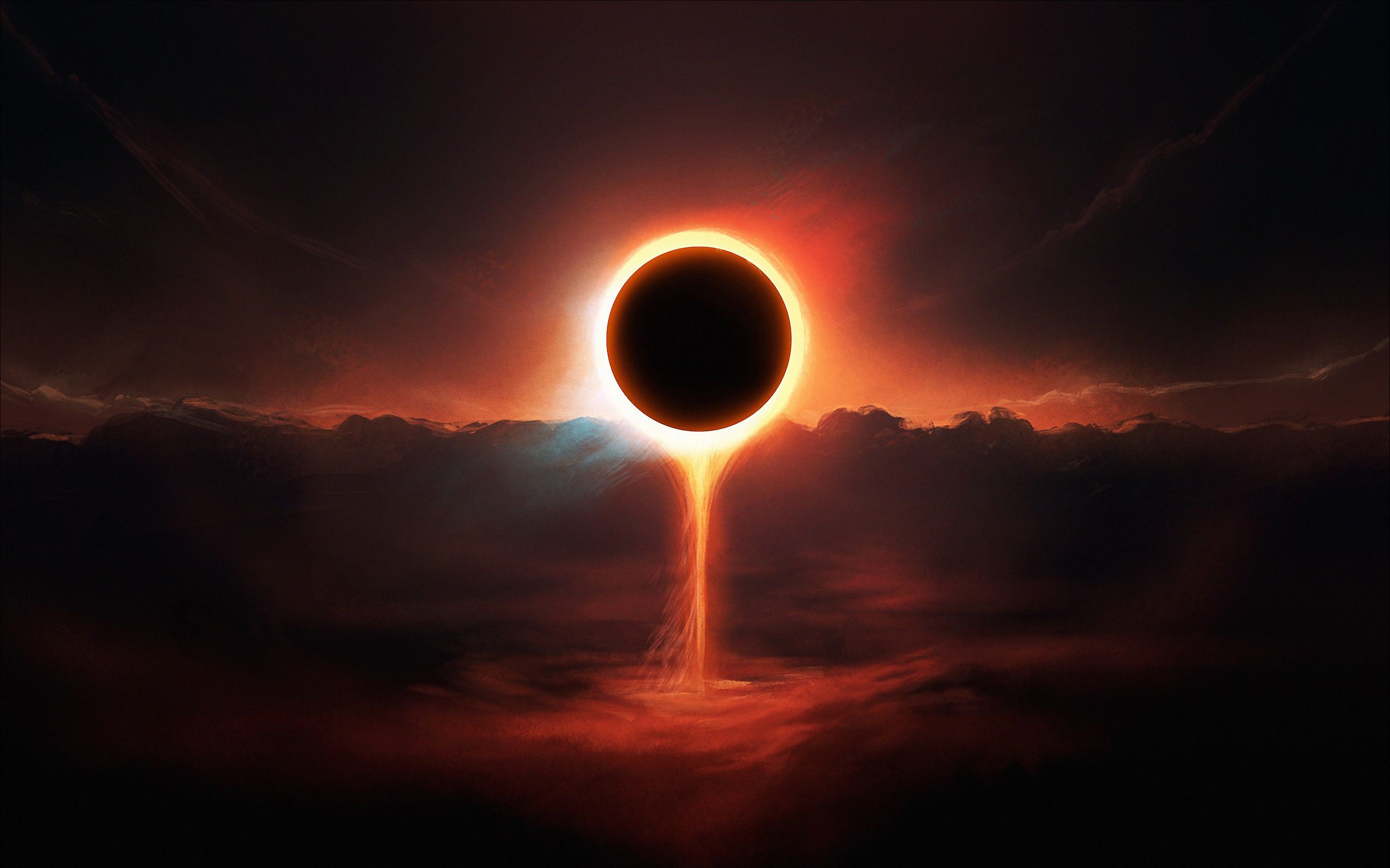 Eclissi solare scura drammatica, 2560x1600 WQXGA, Desktop