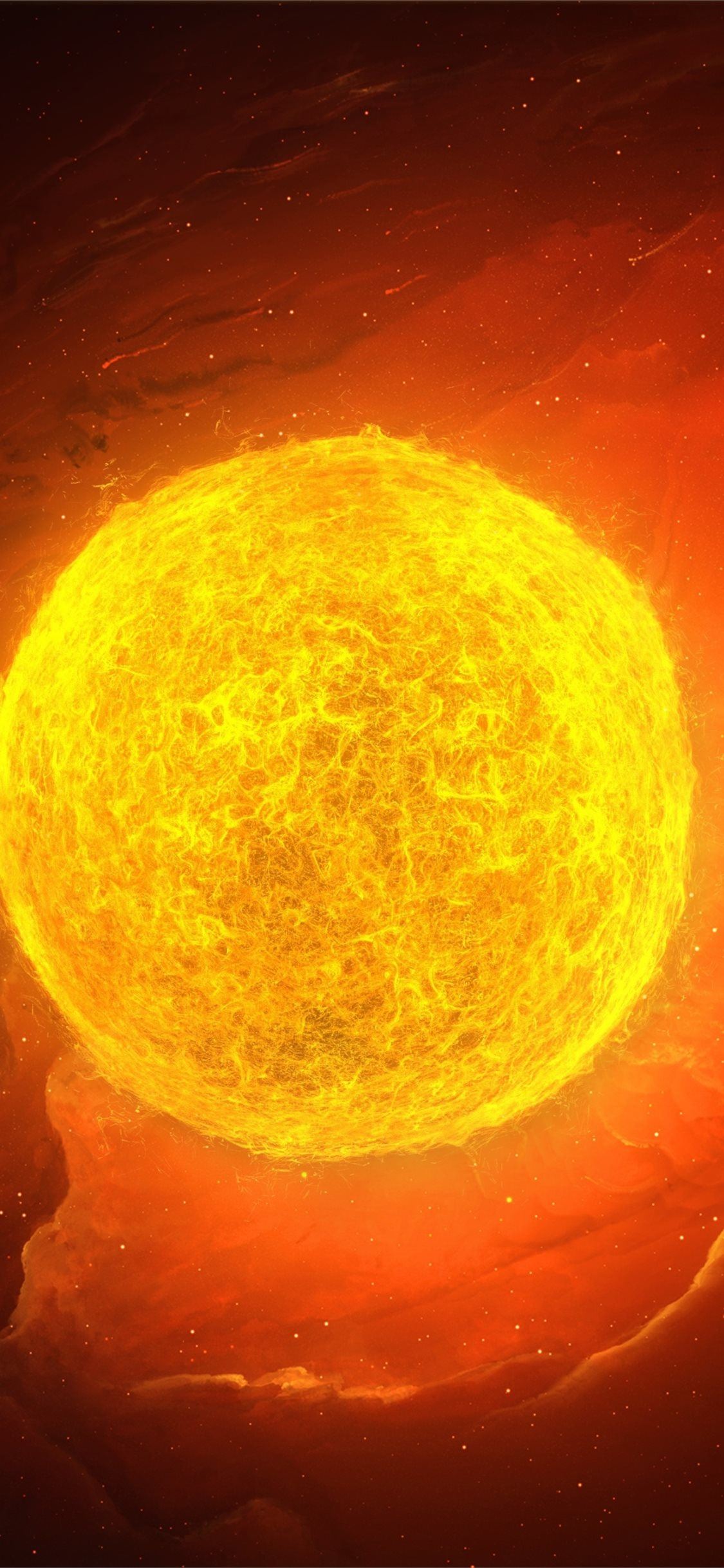 Sole infuocato giallo arancio, 1125x2436 Full HD Verticale, iPhone