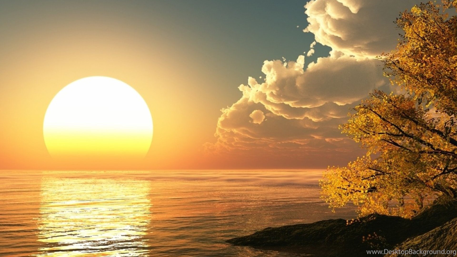 Sole nascente sul mare, 1920x1080 1080p, Desktop