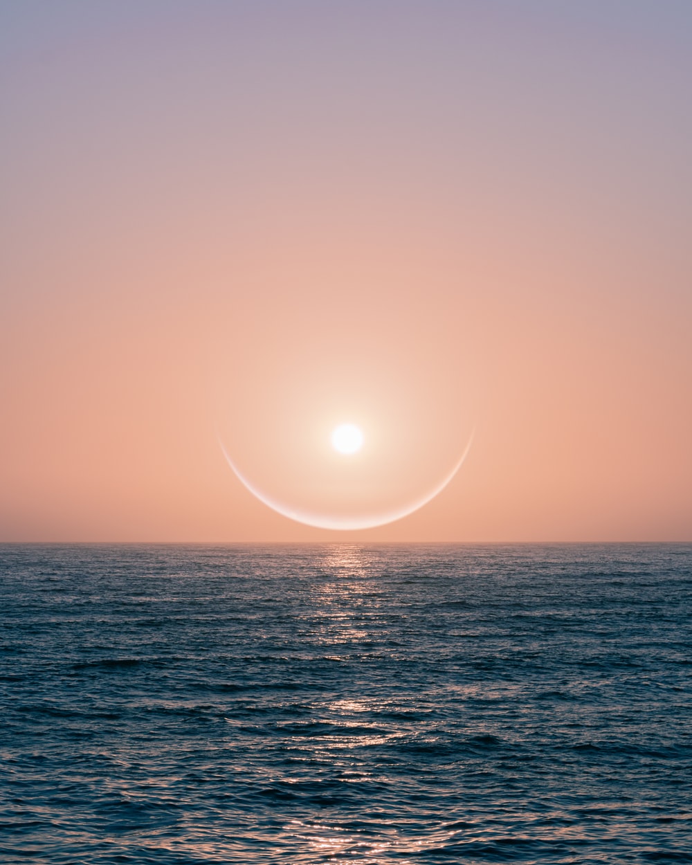 Sole all'orizzonte sul mare, 1000x1250 Full HD Verticale, iPhone